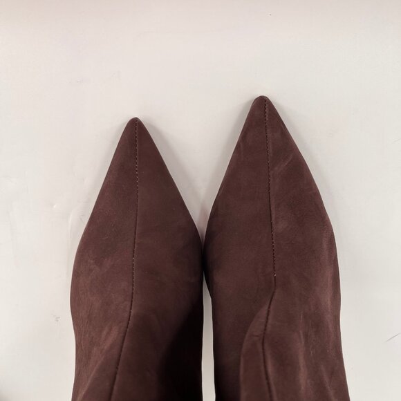 Schutz Maryana Sculpt Knee High Boots Sz 8.5B Dark Chocolate Pointed Toe Leather - Picture 8 of 16